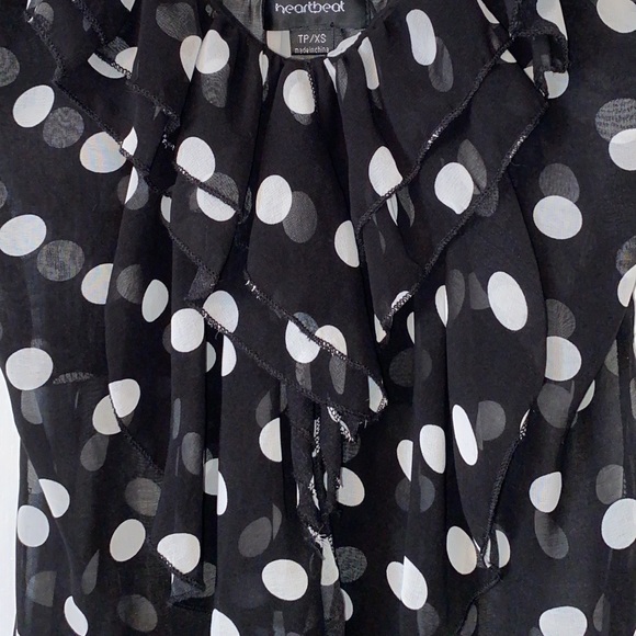 HEARTBEAT women’s black with white polka dots top x-small - Picture 4 of 5